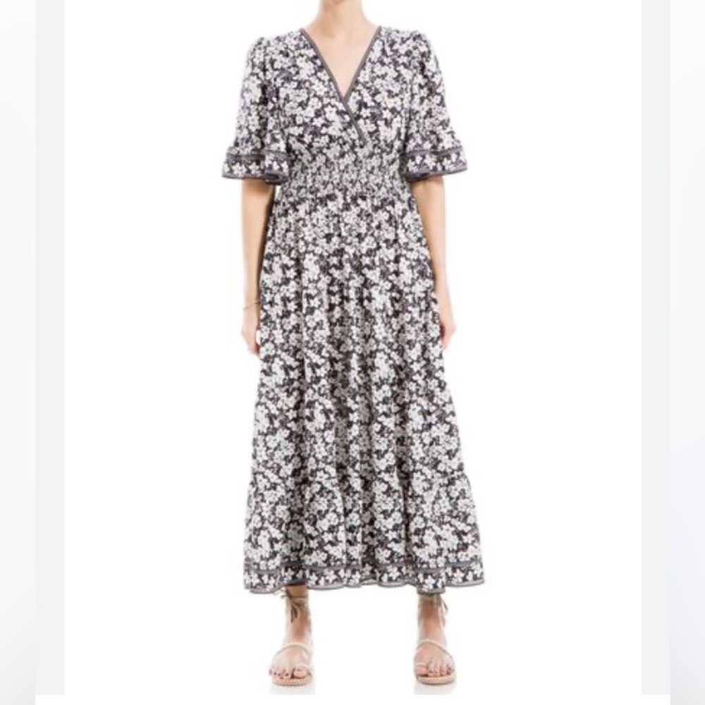 Max Studio Black and White Floral Maxi Dress